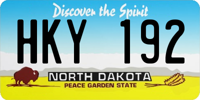 ND license plate HKY192