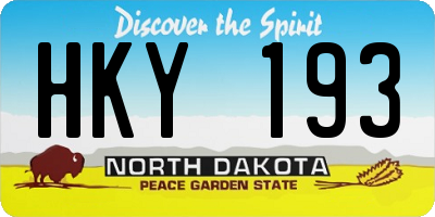 ND license plate HKY193