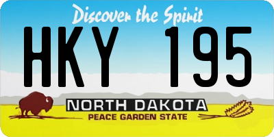 ND license plate HKY195