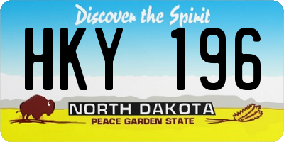 ND license plate HKY196