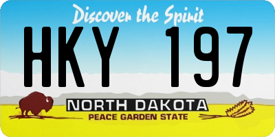 ND license plate HKY197