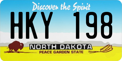 ND license plate HKY198