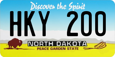 ND license plate HKY200