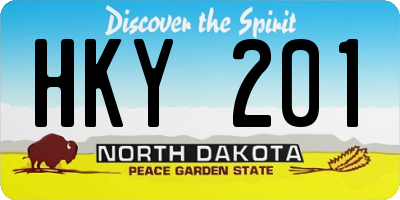 ND license plate HKY201