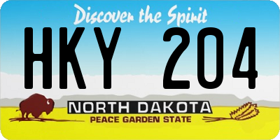 ND license plate HKY204