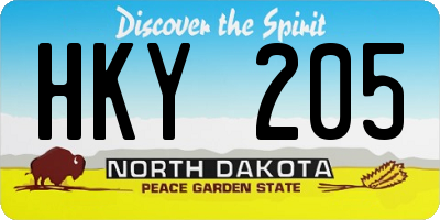 ND license plate HKY205