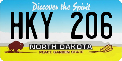 ND license plate HKY206