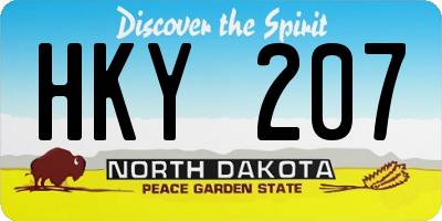 ND license plate HKY207