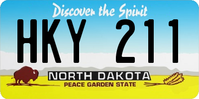 ND license plate HKY211