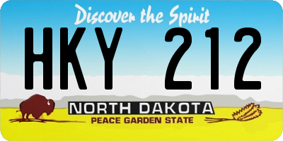 ND license plate HKY212