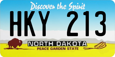 ND license plate HKY213