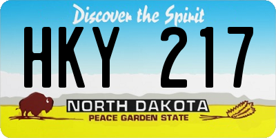 ND license plate HKY217