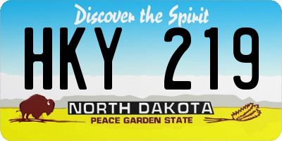 ND license plate HKY219