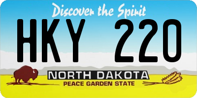 ND license plate HKY220