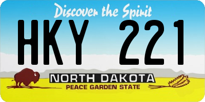 ND license plate HKY221