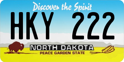 ND license plate HKY222