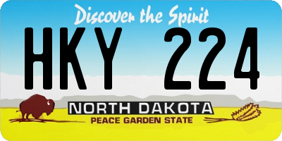 ND license plate HKY224