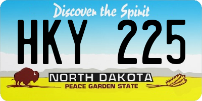 ND license plate HKY225