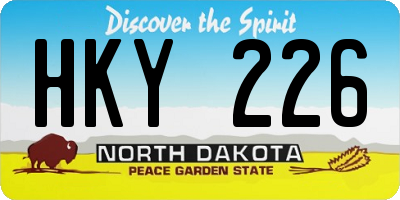 ND license plate HKY226
