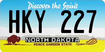 ND license plate HKY227