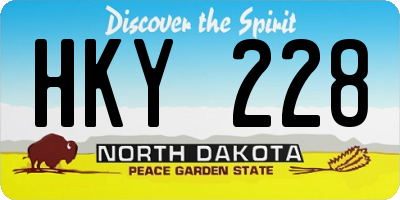 ND license plate HKY228