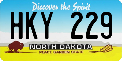 ND license plate HKY229