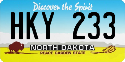 ND license plate HKY233