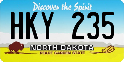 ND license plate HKY235