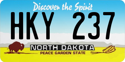 ND license plate HKY237