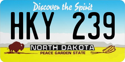 ND license plate HKY239