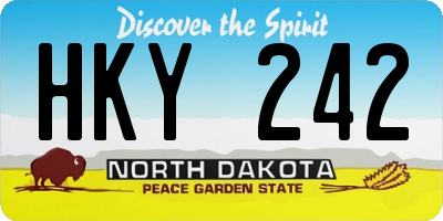 ND license plate HKY242