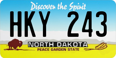 ND license plate HKY243