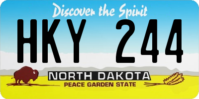 ND license plate HKY244