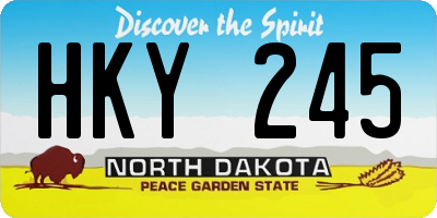 ND license plate HKY245