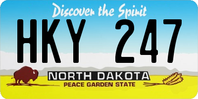 ND license plate HKY247