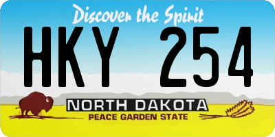 ND license plate HKY254