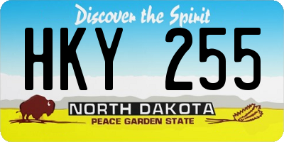 ND license plate HKY255