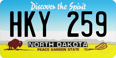 ND license plate HKY259