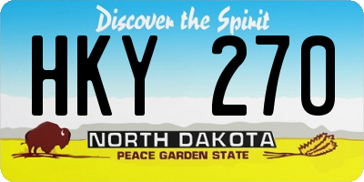 ND license plate HKY270