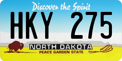 ND license plate HKY275