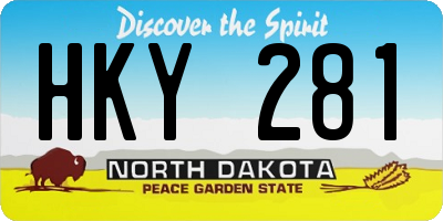 ND license plate HKY281