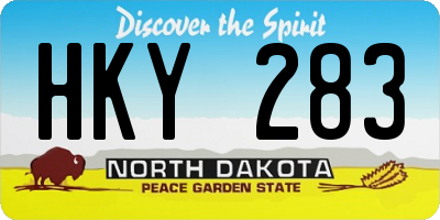 ND license plate HKY283