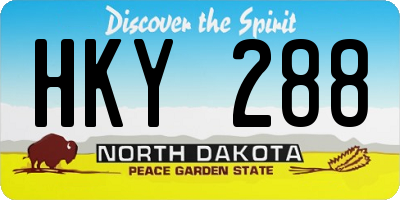 ND license plate HKY288