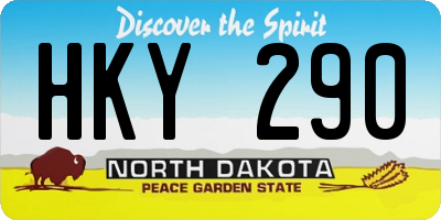 ND license plate HKY290