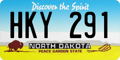 ND license plate HKY291