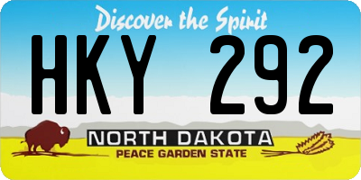 ND license plate HKY292