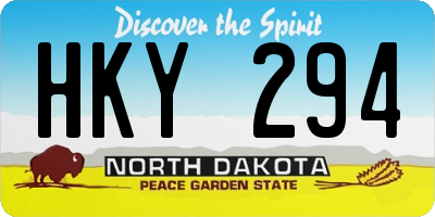 ND license plate HKY294