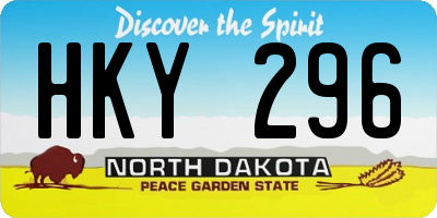 ND license plate HKY296