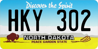 ND license plate HKY302