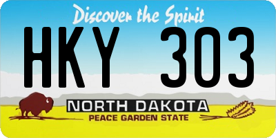 ND license plate HKY303